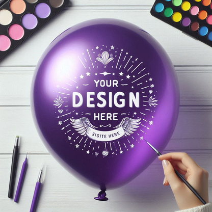 Custom Print Balloons - High-Quality, Single-Color, Personalized Balloons (1 Packet = 100 Pieces, 12-Inch)